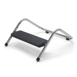 Repose-pieds bureau réglable 4 hauteurs acier chromé compact