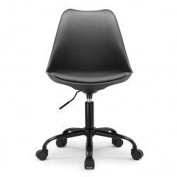 Chaise Bureau Scandinave à roulettes, hauteur réglable, Lot de 4 Noir