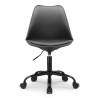 Chaise Bureau Scandinave à roulettes, hauteur réglable, Lot de 4 Noir