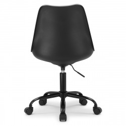 Chaise Bureau Scandinave à roulettes, hauteur réglable, Lot de 4 Noir