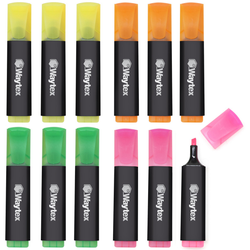 Surligneurs fluo, pack économique de 12 feutres