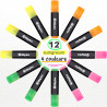 lot 12 surligneurs fluorescents 4 couleurs