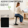 Tabouret Dynamique à Bascule- Assise ronde - Hauteur réglable - Noir 