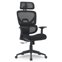 Fauteuil de bureau ergonomique réglable 3D avec appui-tête