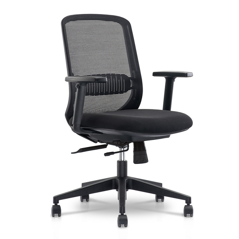 chaise de bureau confortable avec accoudoirs et soutien lombaire et sans appui-tête