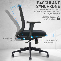 fauteuil de bureau sans appui-tête basculant