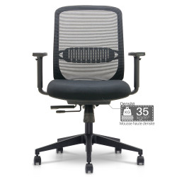 Fauteuil de Bureau Ergonomique avec translation assise Synchrone Noir