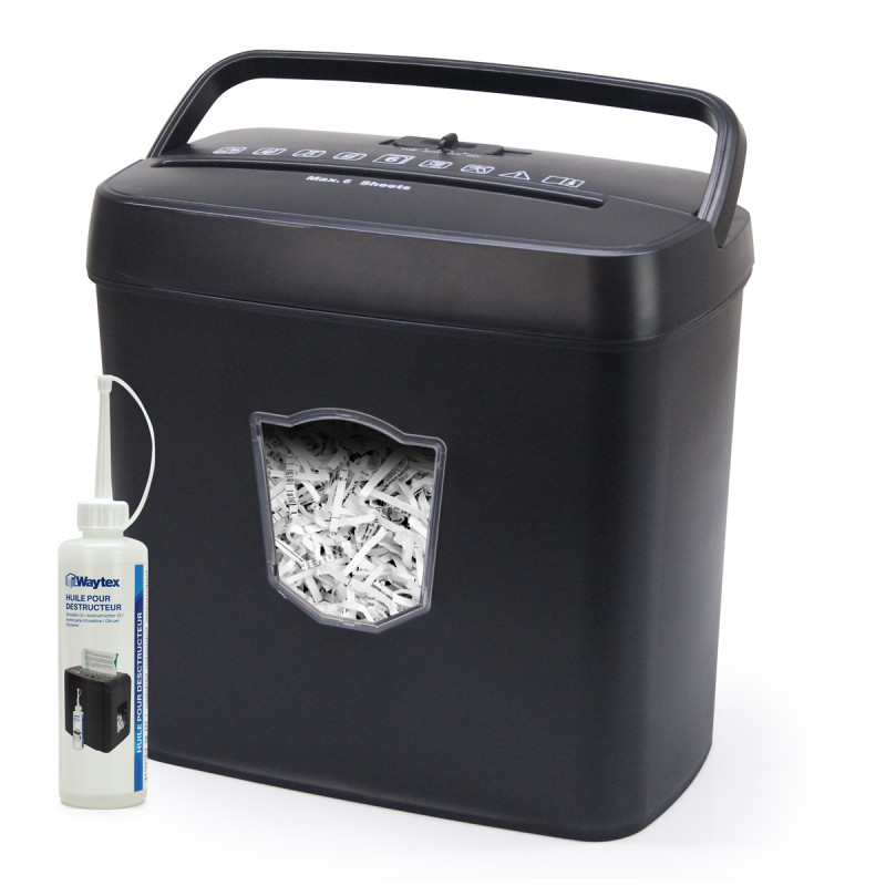 Destructeur de documents de bureau avec flacon d'huile lubrifiante pour destructeur fourni