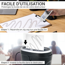 entretenez votre destructeur de document avec l'huile pour destructeur fournie