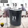 destructeur de documents 10 feuilles par passage bac 21l