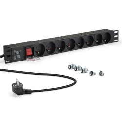 Multiprise rack 19 pouces 8 prises 2P+T avec interrupteur...