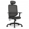 Fauteuil de bureau ergonomique maille noire synchrone accoudoirs réglables