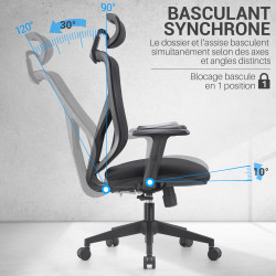 fauteuil de bureau basculant mécanisme synchrone