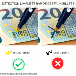 Lot 2 Feutres détecteurs de faux billets, rapides et fiables