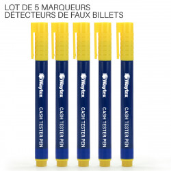 Lot 5 Feutres détecteurs de faux billets, rapides et fiables