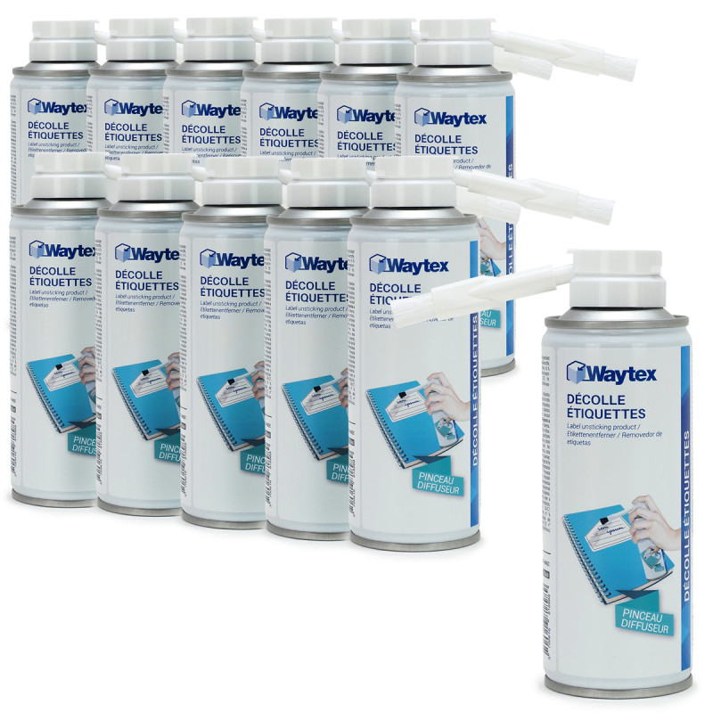 Pack de 12 flacons décolle étiquette Aérosol 200 ml Waytex