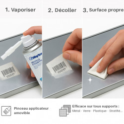 enlève colle sans abîmer le support. Décollage étiquette rapide propre