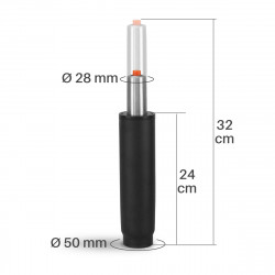 Vérin à gaz universel chaise de bureau 24 à 32 cm, Classe 3, Noir