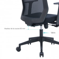 Vérin à gaz universel chaise de bureau 24 à 32 cm, Classe 3, Noir