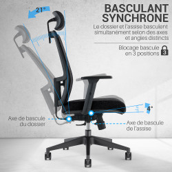 Fauteuil de bureau '' NENBUS'' Appui tete