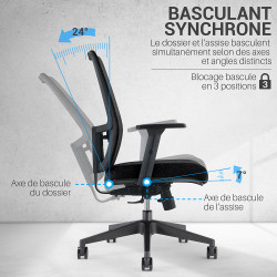 Fauteuil de Bureau ''KIROS'' Sans Appui tete