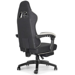 Fauteuil de bureau baquet suédine bicolore avec repose-pieds