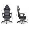 Fauteuil de bureau baquet suédine bicolore avec repose-pieds