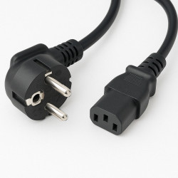 Lot de 5 Câbles d'alimentation 3m CEE 7/7 vers IEC C13, Noir