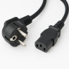 Lot de 5 Câbles d'alimentation 3m CEE 7/7 vers IEC C13, Noir
