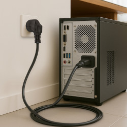 Lot de 5 Câbles d'alimentation 5m CEE 7/7 vers IEC C13, Noir