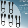 Lot de 5 Rallonges alimentation C14 - C13 mâle femelle Noir - 3m 