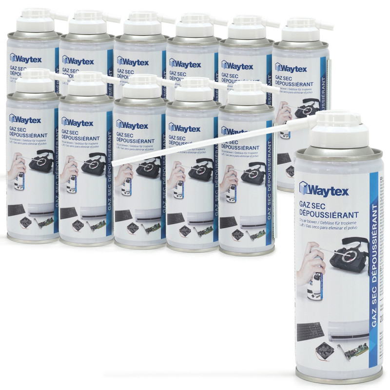 Pack de 12 Gaz dépoussiérant Super puissant 5 Bar 200ml net 
