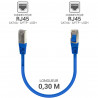 Câble réseau RJ45 Cat. 6a S/FTP LSOH 100% cuivre Bleu 0.30m