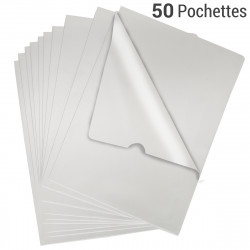 Lot de 100 pochettes coin A4 grainées 90 microns transparentes