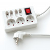 Multiprise électrique avec inter 7 prises 3 Schuko + 4 euro 1.50m 