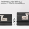 Attaché case en simili cuir noir poche tablette et 2 Serrures à code