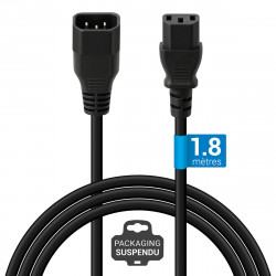 Rallonge alimentation IEC C13 / IEC C14 10A/250V 1.80...