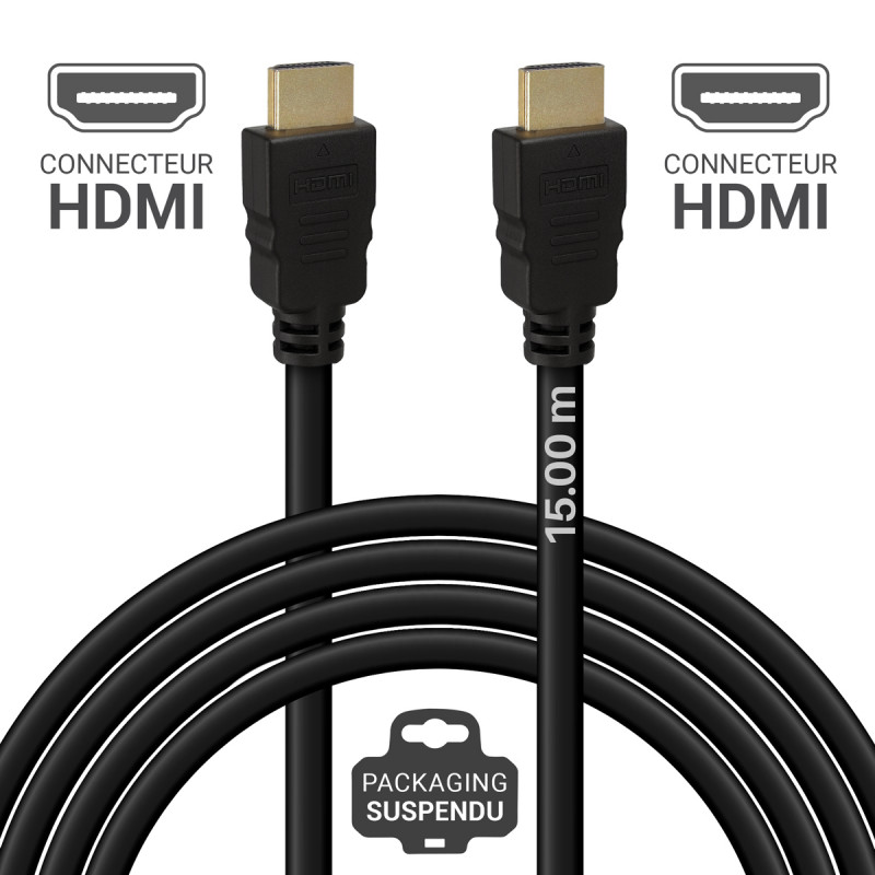 cordon HDMI 4K 60hz avec ethernet 15m