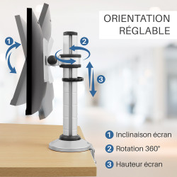 Bras articulé écran LCD bureau avec pince