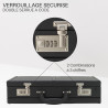 mallette attaché case verrouillage double code à 3 chiffres