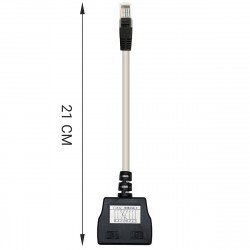 Doubleur Réseau Ethernet RJ45 Cat 5E non blindé 1 mâle à 2 femelles