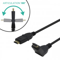 Cordon HDMI HighSpeed with Ethernet 1.4 A/A connect Or articulé 3.00m