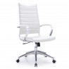 Fauteuil de Bureau blanc MAJORIS simili cuir design avec accoudoirs
