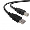 Cordon USB 2.0 A/B mâle-mâle high speed 1,00m noir