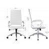 Fauteuil de Bureau blanc MAJORIS simili cuir design avec accoudoirs