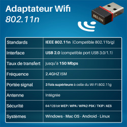 Adaptateur WiFi USB 802.11n 150 Mbps