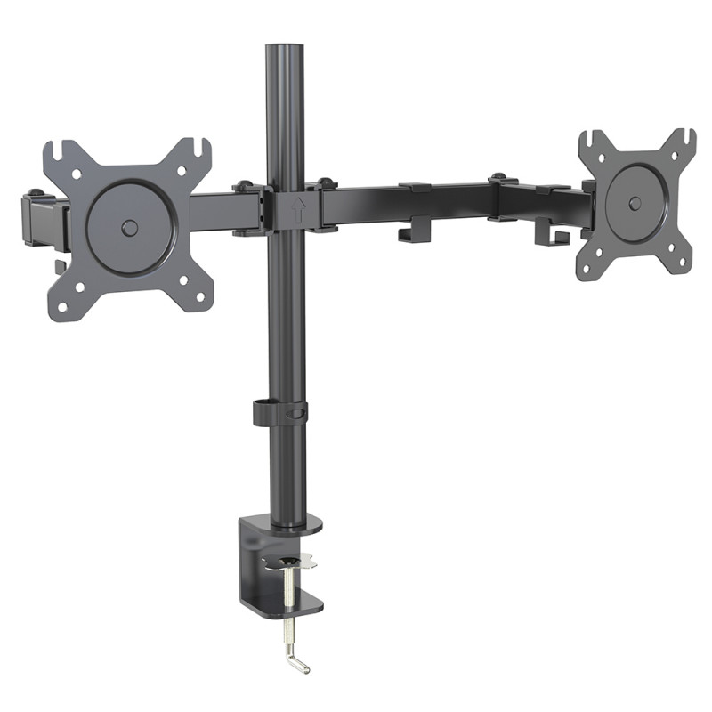 Support écran double bras articulé 13-27 pouces VESA fixation bureau