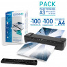 Pack Plastifieuse A3 avec 200 pochettes(100 A4 +100 A3)+ rogneuse