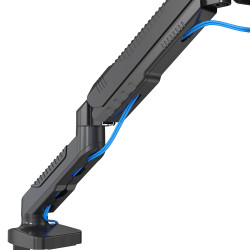 Bras articulé 1 écran fixation pince bureau verin pneumatique