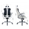 Fauteuil Bureau Racing - Chaise Ergonomique Mémoire Forme Blanc/Noir